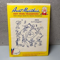 VTG MCM Transfer Pattern Hot Iron On Aunt Martha’s Kid Little Lil’ Leaguer Sport