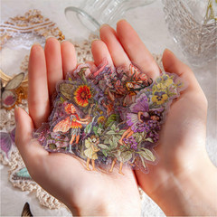 Vintage Fairy Stickers 4 Boxes 180 Pcs Transparent Floral Butterfly Journal Scra