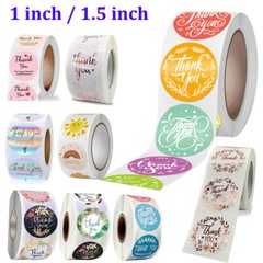 1.5″/1″ Thank You Stickers for Small Business Self-Adhesive Waterproof Stickers