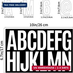 24 Sheets 384 Pcs Vinyl Letter Stickers,3 inch Self-Adhesive Alphabet Numbers St