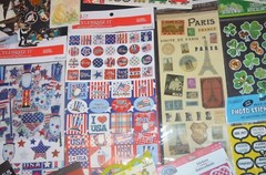 Scrapbooking Sticker Lot Mixed brands Occasions almost 1 LB