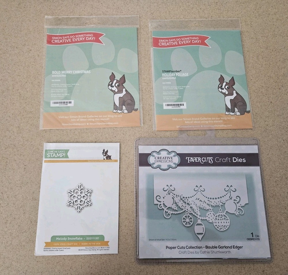 4 CREATIVE EXPRESSIONS SIMON SAYS CHRISTMAS DIE STENCIL SCRAPBOOKING CRAFT