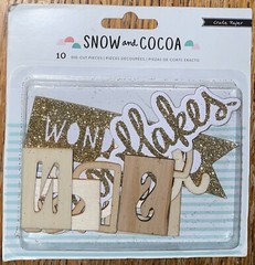 Crate Paper Snow & Cocoa Wood Veneers Die-Cut Wooden Snowflakes Wonderland Snow