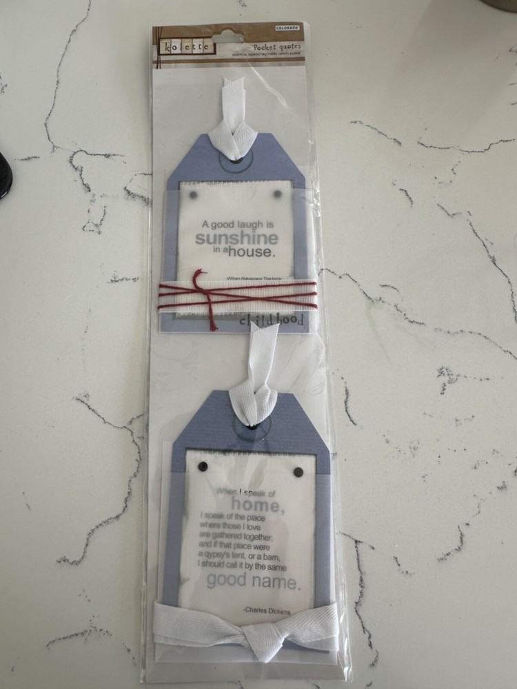 Colorbok Kolette Blue Pocket Quotes 2 PC Childhood Home Scrapbooking Crafts