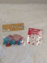 Valentine’s Day 30 Count Foam Stickers Unicorns & 20 Pc Self-Stick Heart Gems