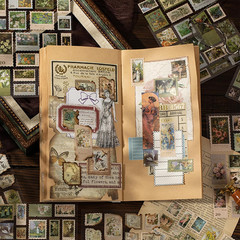164 Vintage Postage Stamp Stickers for Junk Journal Scrapbook, Journaling Scrapb