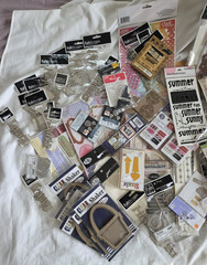 HUGE LOT Scrapbook Stickers Junk Journal Craft Fabscaps Clear Shaker Crystal