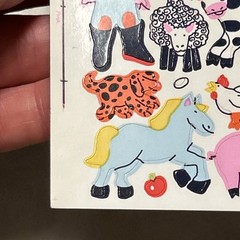 Vintage Sandylion 1983 Stickers Design A Farm Unused Maxi Activity Sheet Cow Pig