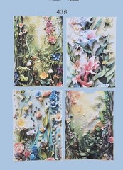 Floral Print Card and Bookmarks – Set of 4 – #438