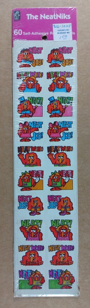 1983 Instructional Fair NeatNiks Teacher Reward Seal Stickers SEALED Pack of 60