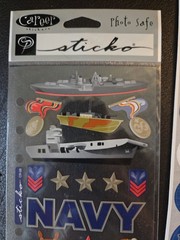 Vtg Reminisce & Sticko US Navy Scrapbook Sticker Lot Retired Sailor Battleship