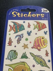 Vtg Mello Smello Fish Stickers Aquarium Unscented Seahorse Sand Castle Coral