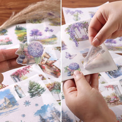 Scrapbook Stickers 50 Sheets Seasonal Landscape Sticker 400 Pre-Cut Washi Sticke