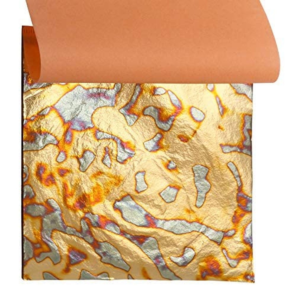 Variegated Gold Leaf Sheets – KINNO Multiple Types of Metal Leaf Papers with …