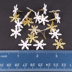 20 White Snowflake Brads Winter Snow Embellishment Paper Crafting Handmade Cards