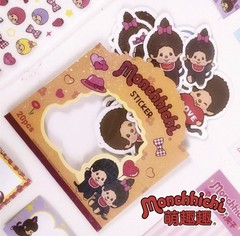 Japan Kawaii Monchhichi Holographic Sticker Sack Sticker Packet 20 Pieces