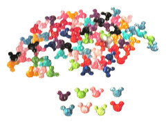 Lot of 80 Multicolor Sparkling Micky Mouse Flatbacks For Scrapbooking – NEW (#4)