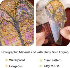 Holographic Transparent Glitter Stickers,40 Pieces Window Frame Scrapbook Junk J