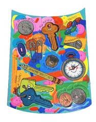 Vintage Hallmark Stickers Key Coins Penny Thoughts Tacks Love Ya Two Bits 1983