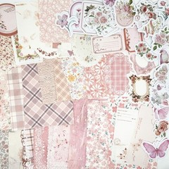 100PCS Vintage Floral Scrapbook Paper,Textured Paper Assorted Set, Special Paper