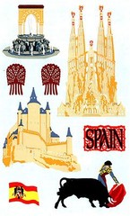 Mrs Grossman’s SPAIN TRAVEL Castle Scrapbook Stickers Bullfighting 3 Sheets