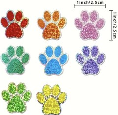 500 pc Sticker Roll Multi Color Laser Animal Paw Print Design Self Adhesive NEW