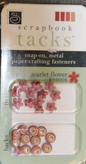 Chatterbox Scrapbook Tacks Snap-on Paper Crafting Fasteners – Scarlet Flower NEW