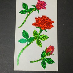 Hambly Studios Stickers Prismatic Red Rose Pink Rosebuds Romantic Flower