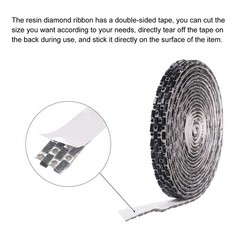 1 Pcs 3 Yards 10mm Self-Adhesive Crystal Rhinestone Ribbon Black