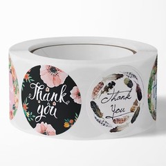 2000 PCS Floral Thank You Stickers Waterproof Easy Peel for Gifts&Envelopes Roll