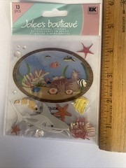 Rare Jolees Sticker Aquarium 2010 3-d Fish Coral Shark New