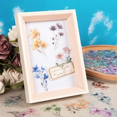 Transparent Flower Stickers, Cute Vintage Floral Sticker for 300Pcs