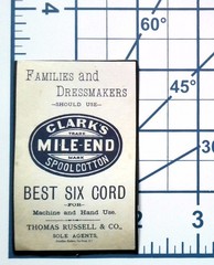 Vintage Clark’s Spool Cotton Sewing Thread Dressmakers Label Paper Sticker Decal