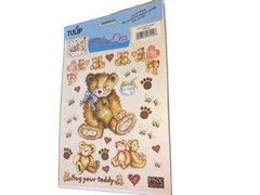 Rub On Transfer «Hug Your Teddy» Acid Free 2002 Small Tulip-Brand 1 Sheet 7x10in
