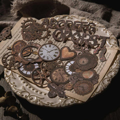 120Pcs Steampunk Junk Journal Supplies, Small Vintage Scrapbook Materials Paper