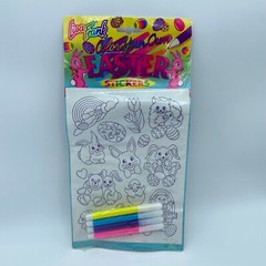 Vtg 90’s Lisa Frank Color Your Own Easter Stickers Bunny Eggs Rainbow