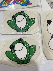 Vintage 80’s Stickers Sticker Lot Clear Frog Butterfly Rainbow Panda Collectible