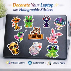 36 Sheets Holographic Sticker Paper Holographic Clear Vinyl Self Adhesive Waterp