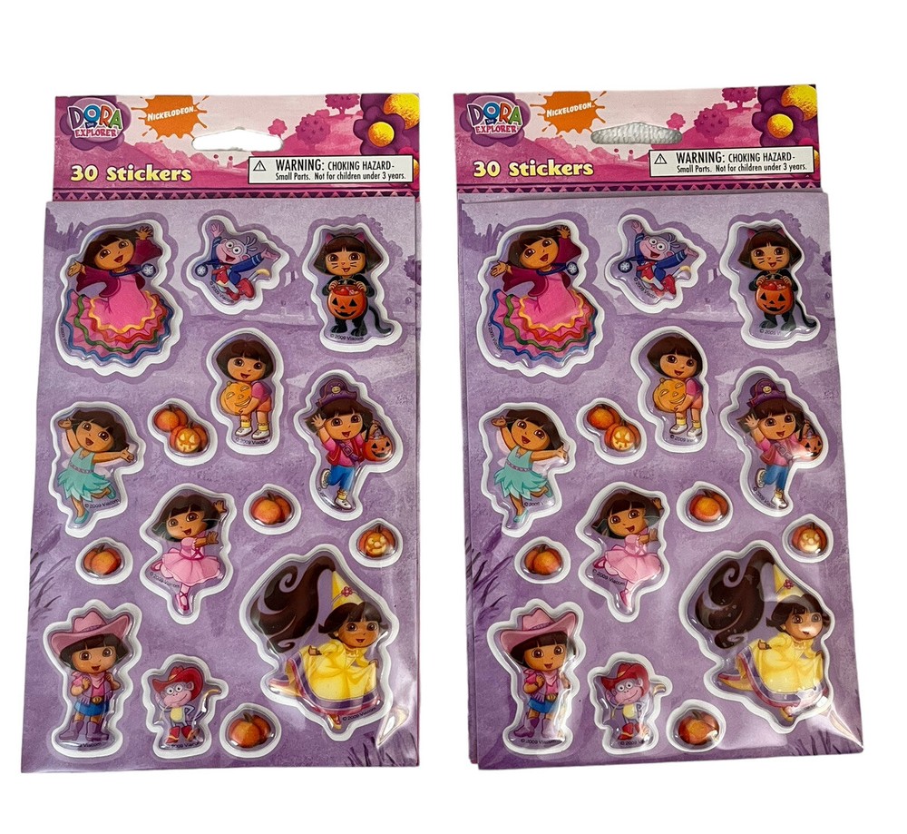 2 Dora The Explorer Puffy Sticker Sheets 2008 Stickety Doo Da Halloween Pumpkins