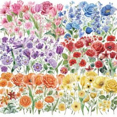 300pcs Transparent Flower Stickers Floral Decals Scrapbook Journaling Bible