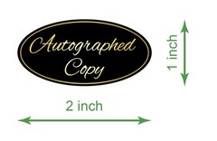 1×2 inch 300PCS Autographed Sticker by The Author inch, Black