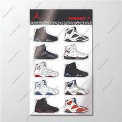 Air Jordan 7’s Sneaker sticker set of 10 !! Olympics Bordeaux vinyl collectibles