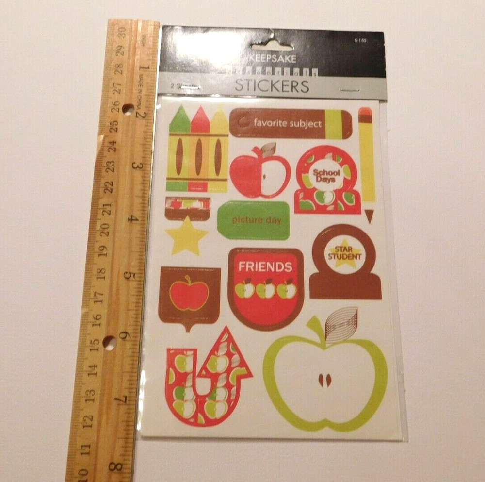 Keepsake Essentials Stickers Lot of 2 Sheets Package ~School ABC~Creativity Inc