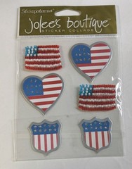RARE Jolee’s Boutique USA STARS & STRIPES Dimensional Stickers SPJC031 Beads