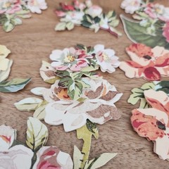 Anna Griffin Set of 60 Floral Die Cut Embellishments Lot