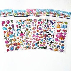 6 Sheets 3d Pet Dog and Marie Cat Stickers for Car Styling Scrapbook Animal Fish