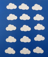 White Cloud Die Cut Shape Punchies 15 pcs Clouds Cardmaking Scrapbooking
