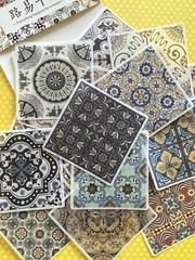 Set Of 20 Washi 2×2 Moroccan Tile Stickers Scrapbooking Junk Journal