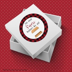S’More Teacher Appreciation Red and Black Buffalo Plaid Thank You Sticker Lab…