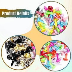 400Pcs Paper Fasteners Round Handmade for Scrapbook DIY Projects Arts Crafts